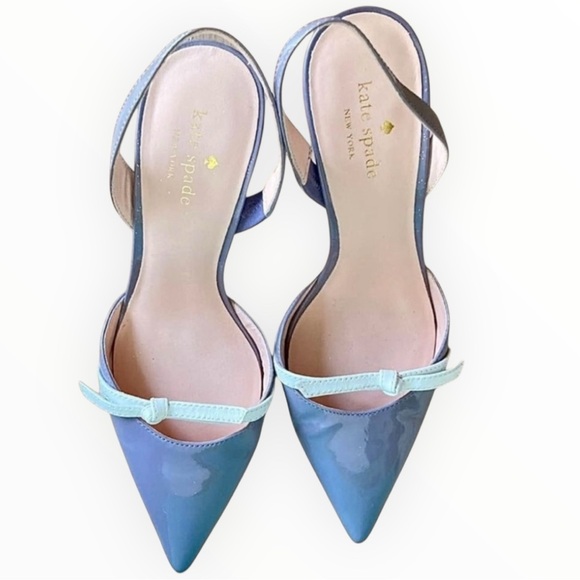 Kate Spade Sibelle Patent Leather Slingback Kitten Heels Size 7.5 - Picture 2 of 10